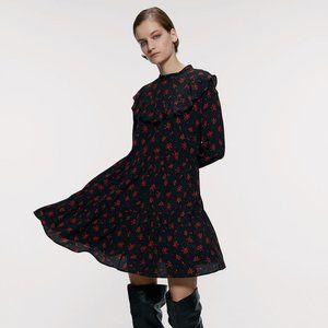 NWT Zara Size XXL Black Ruffled Mini Dress